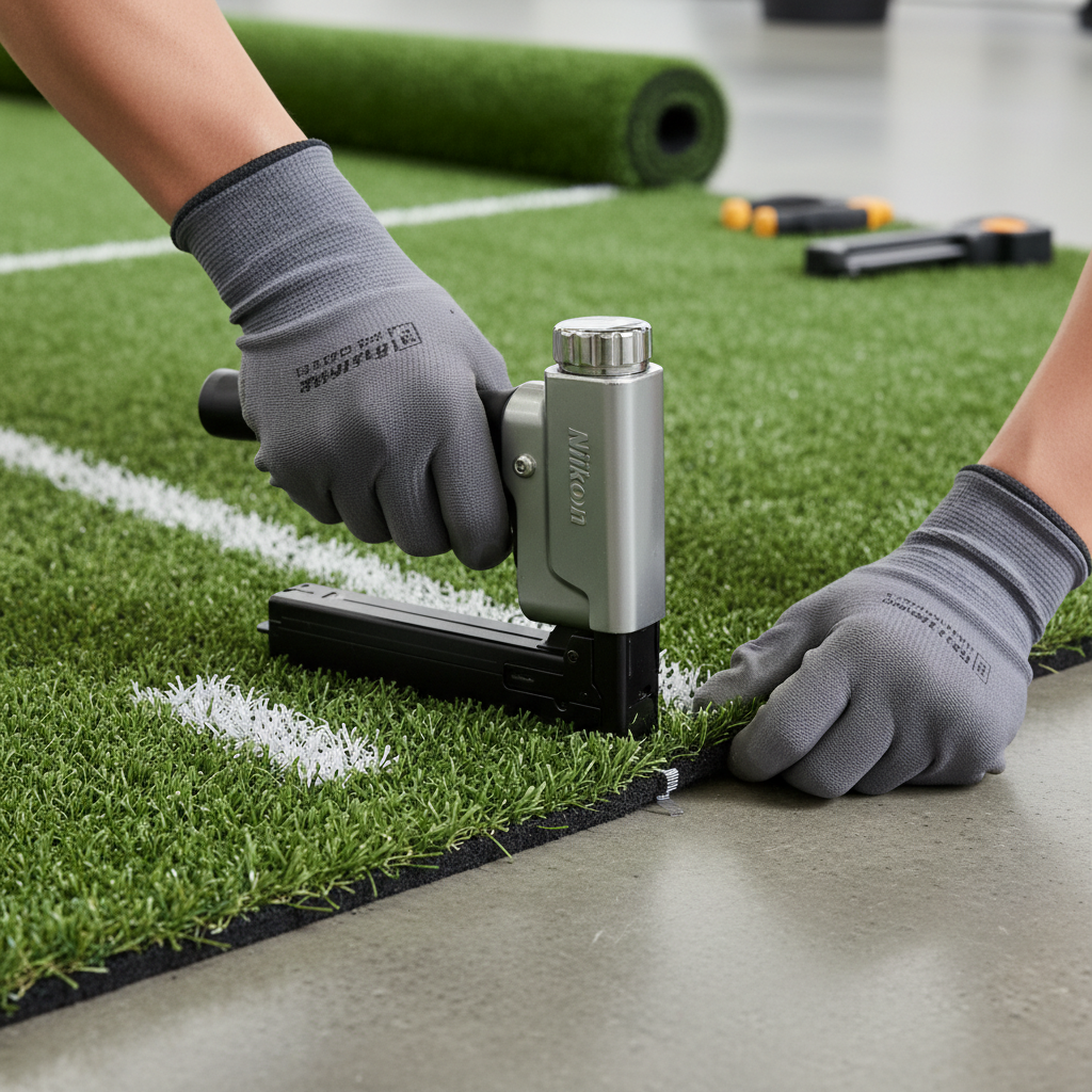 Gym turf installation with proper subfloor preparation — Abshire Brothers Lawn & Landscape Rayne